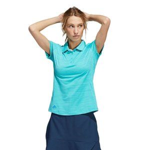 Adidas Golf Polo Womens Large Mint Space Dye Collared Shirt Button Up